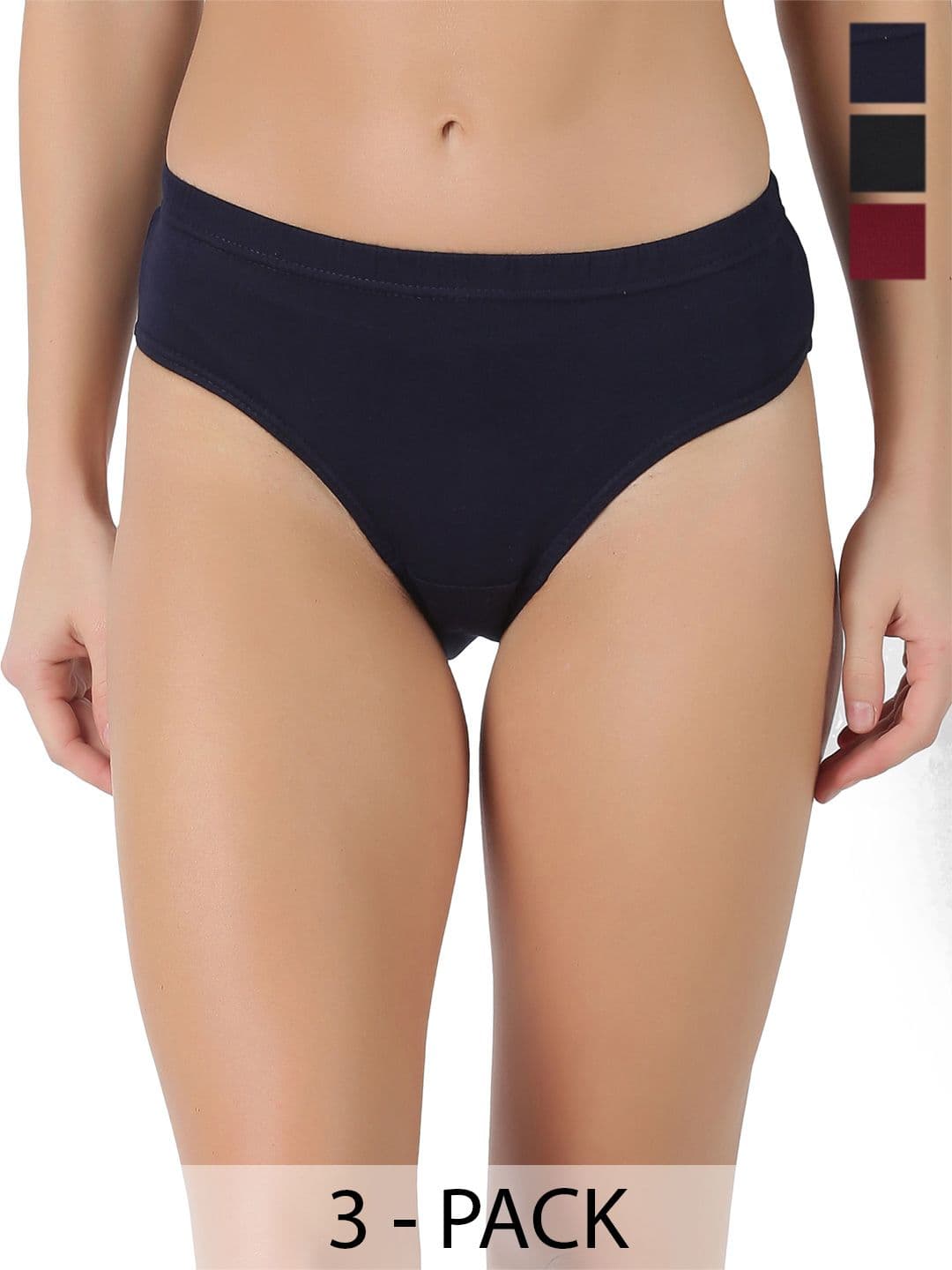 Dollar Lehar Super Combed Cotton Women Solid Hipster Panty - Pack of 3 - Assorted - view 1