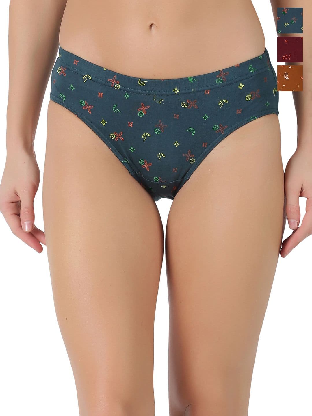 Dollar Lehar Super Combed Cotton Women Printed Hipster Panty - Pack of 3 - Assorted - view 1