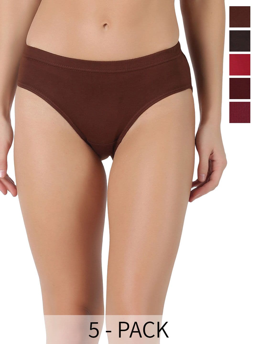 Dollar Lehar Super Combed Cotton Women Solid Hipster Panty - Pack of 5 - Assorted - view 1