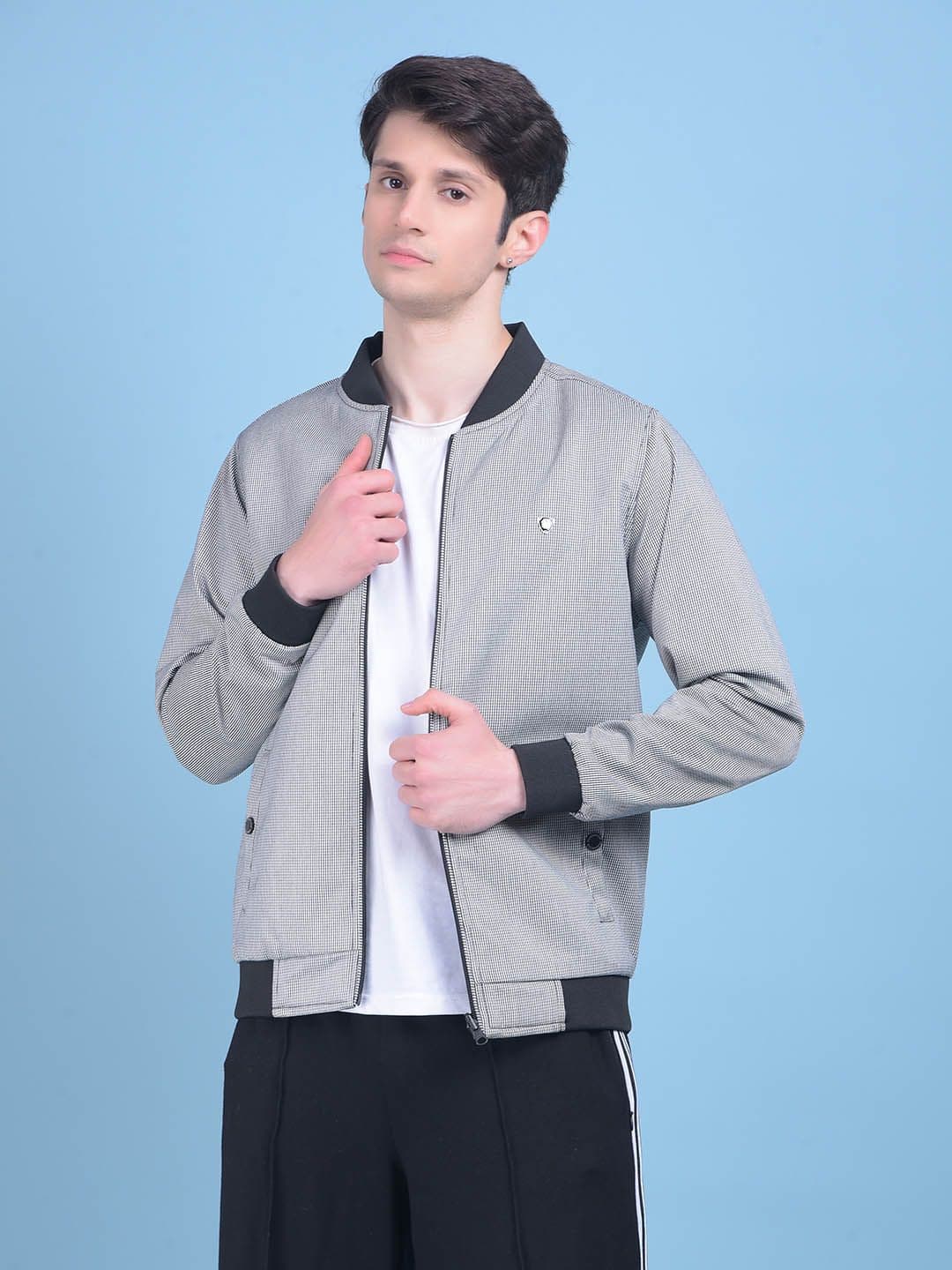 Crimsoune Club Checked Stand Collar Jacket - view 1