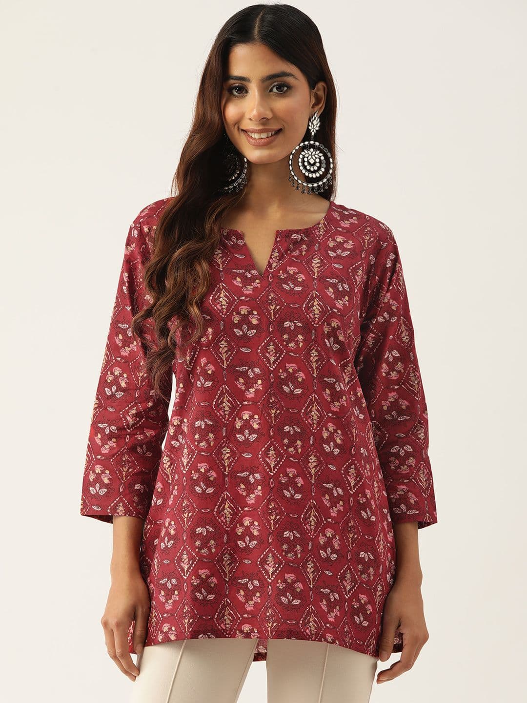 FERANOID Floral Printed Pure Cotton Kurti - view 1