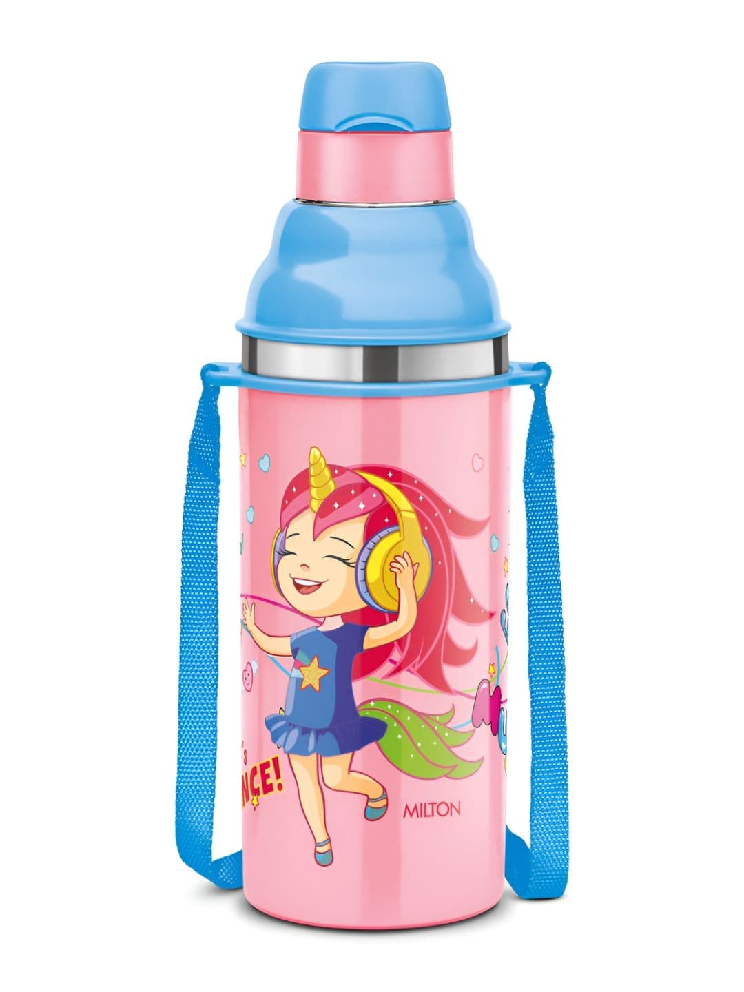 Milton Kool Stunner Pink Conversational Plastic Spill Proof Water Bottle - 420ml - view 1