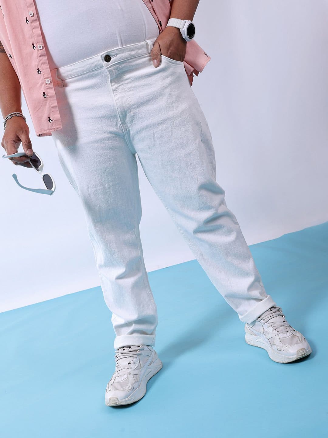 Hardsoda by The Indian Garage Co Men Plus Size Slim Fit Clean Look Stretchable Jeans - view 1