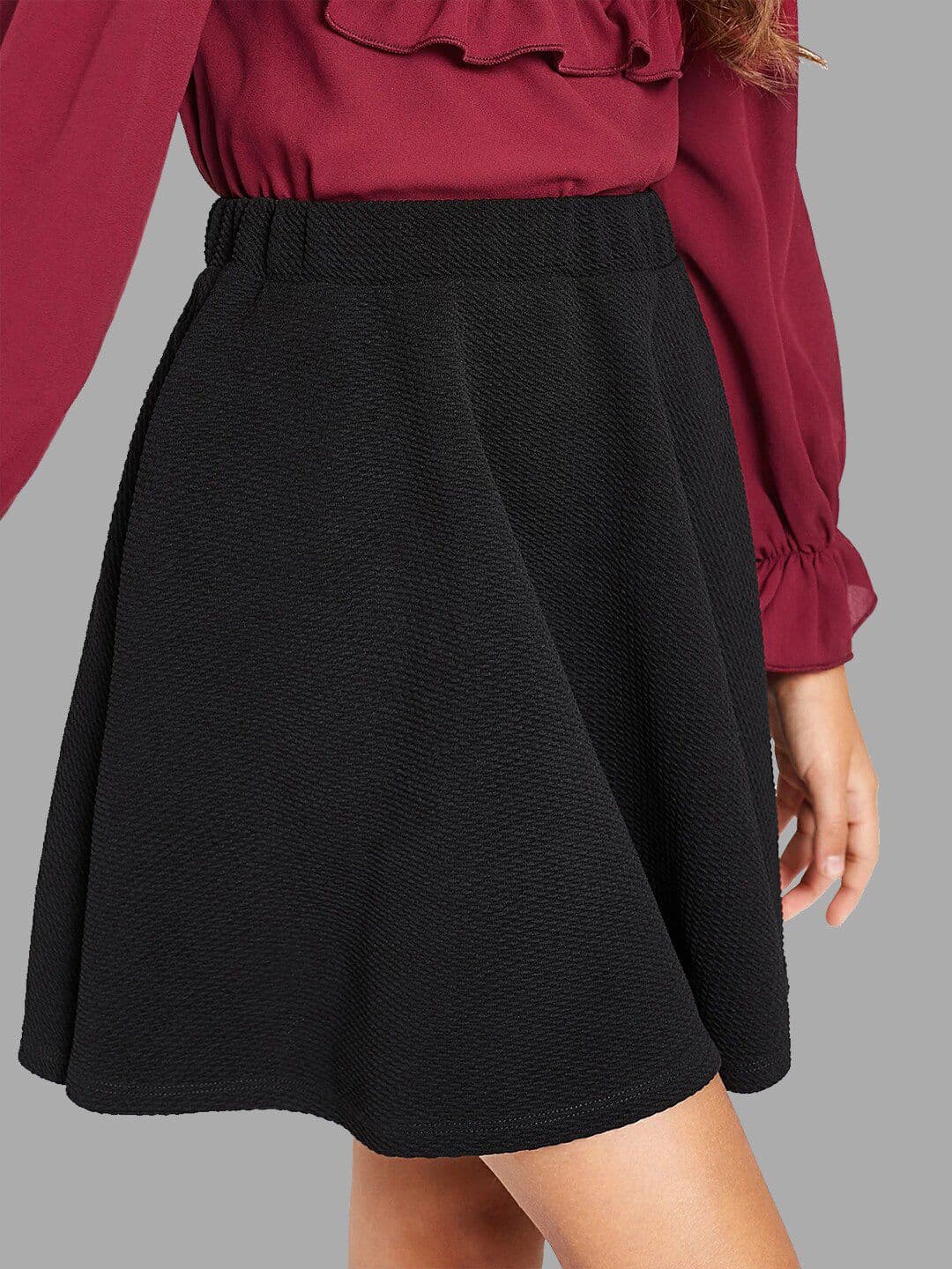 BAESD Girls Self Design Knee Length Flared Skirts - view 1