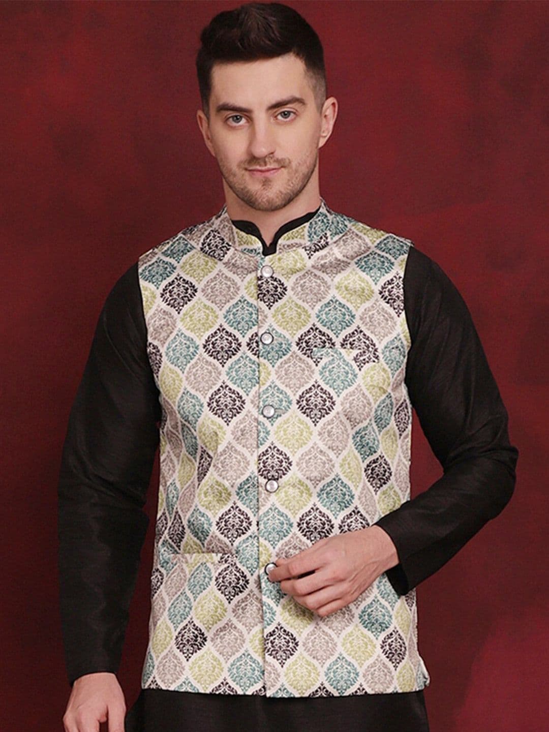 Jompers Printed Nehru Jacket - view 1