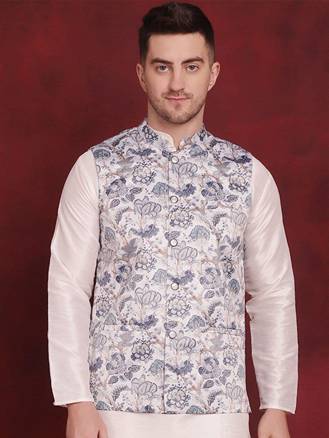Jompers Floral Printed Nehru Jacket - view 1