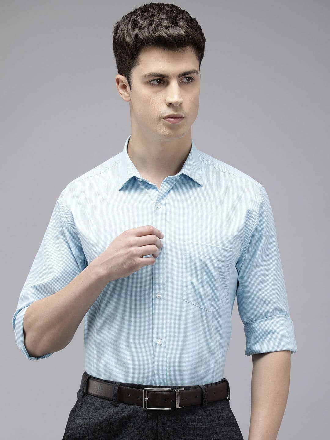 Park Avenue Slim Fit Micro Checked Formal Shirt - view 1