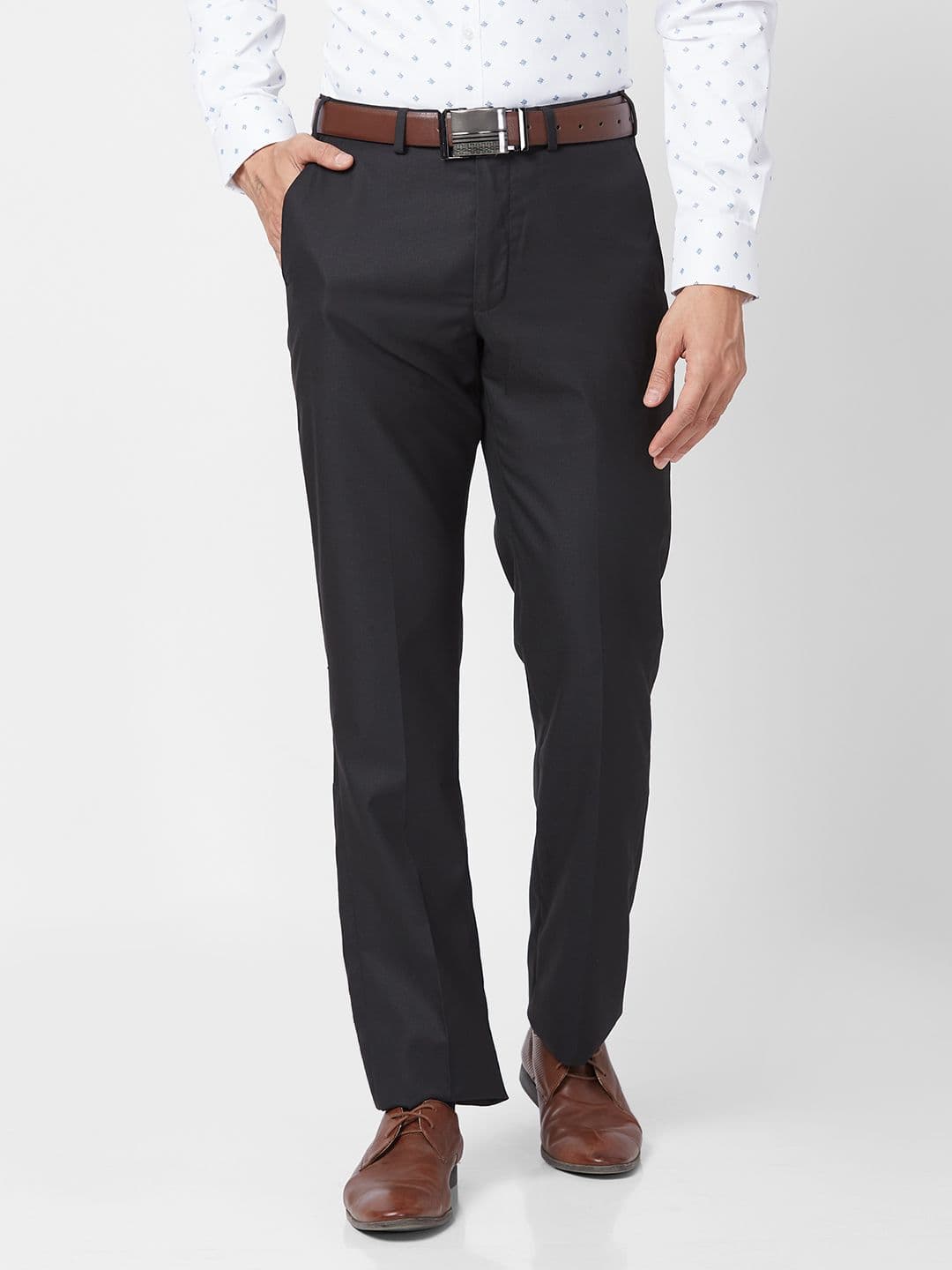 Park Avenue Men Textured Formal Trousers - view 1
