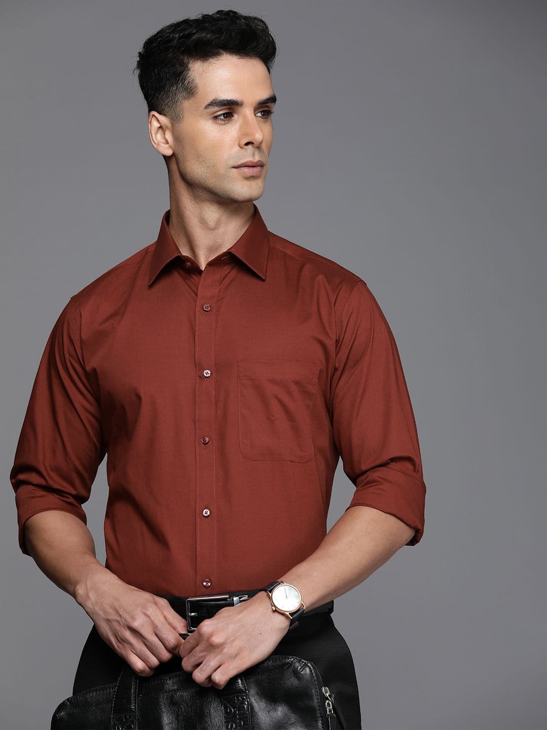 Raymond Pure Cotton Slim Fit Opaque Formal Shirt - view 1