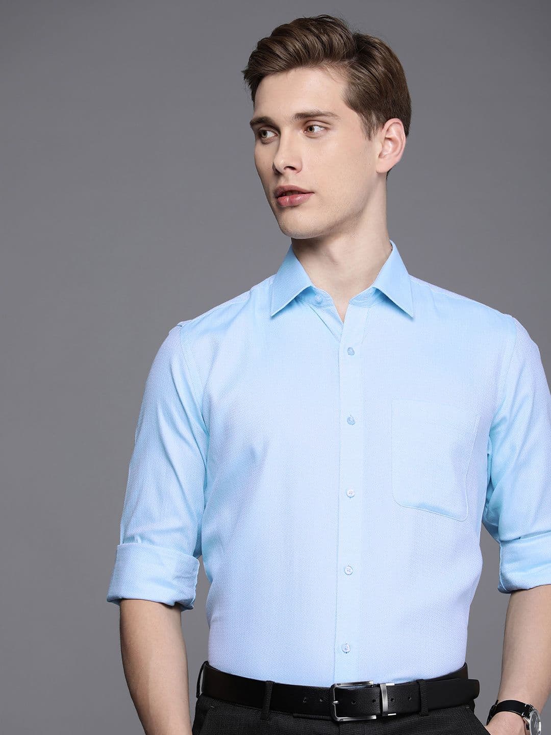 Raymond Self Design Pure Cotton Opaque Formal Shirt - view 1