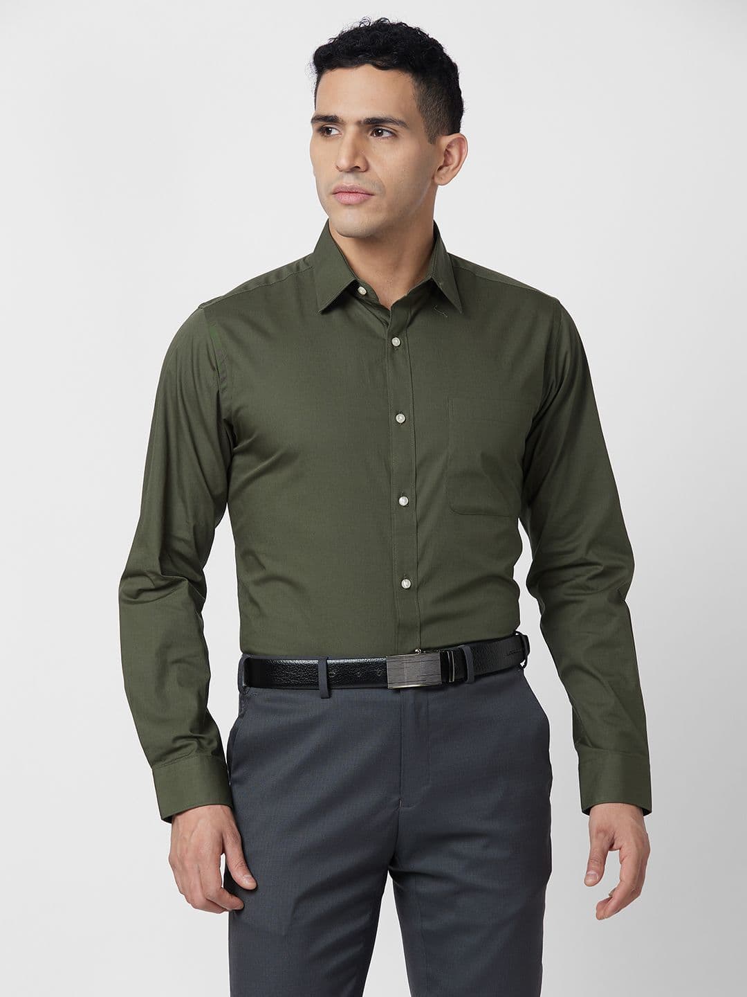 Raymond Pure Cotton Slim Fit Opaque Formal Shirt - view 1