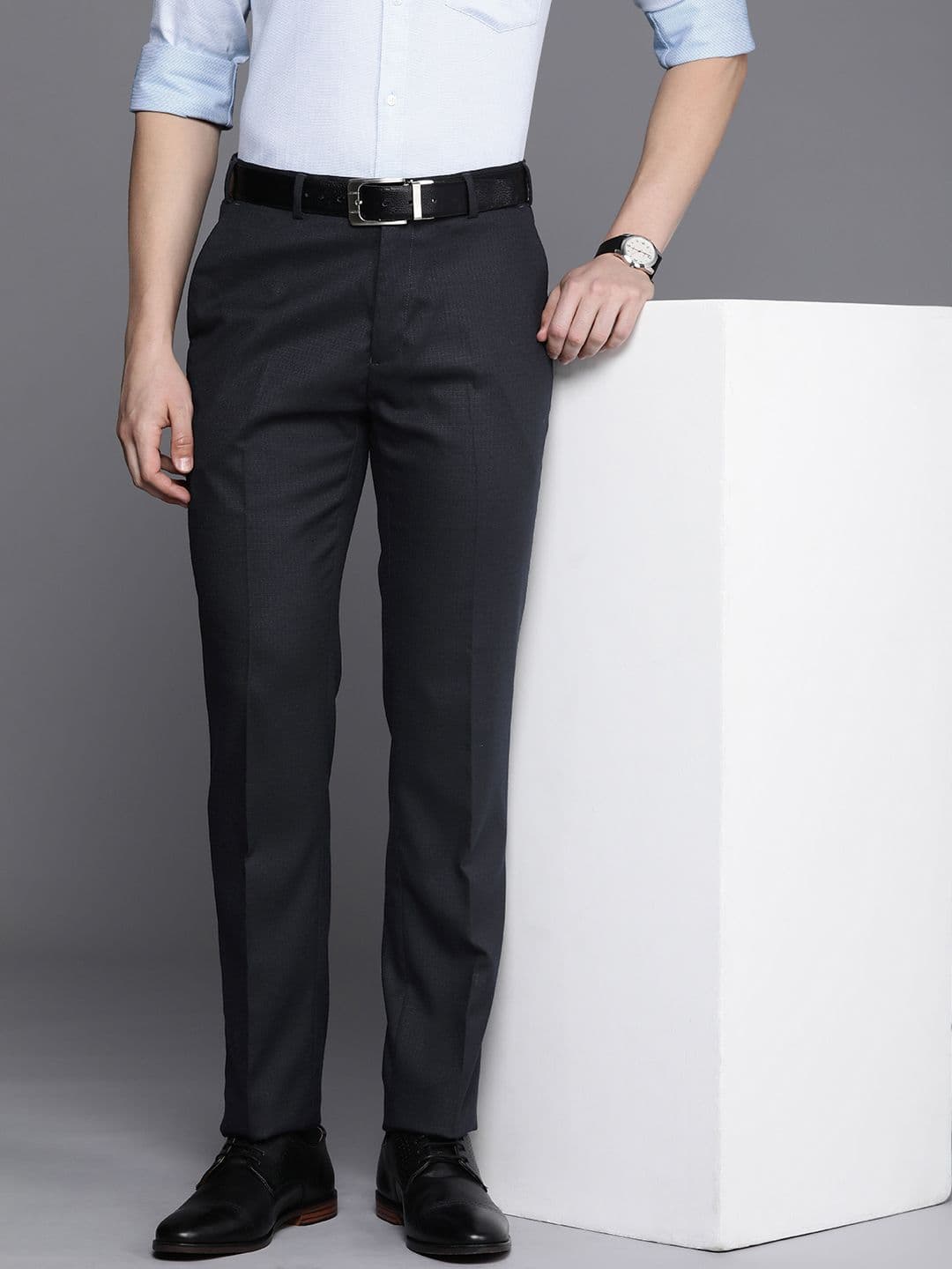 Raymond Men Checked Slim Fit Formal Trousers - view 1