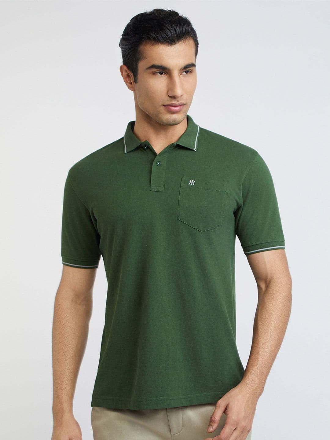 Raymond Pure Cotton Modern Fit Polo Collar T-shirt - view 1
