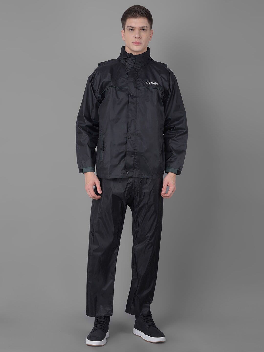 Dollar Attached Hood Long Sleeves Rain Jacket - view 1