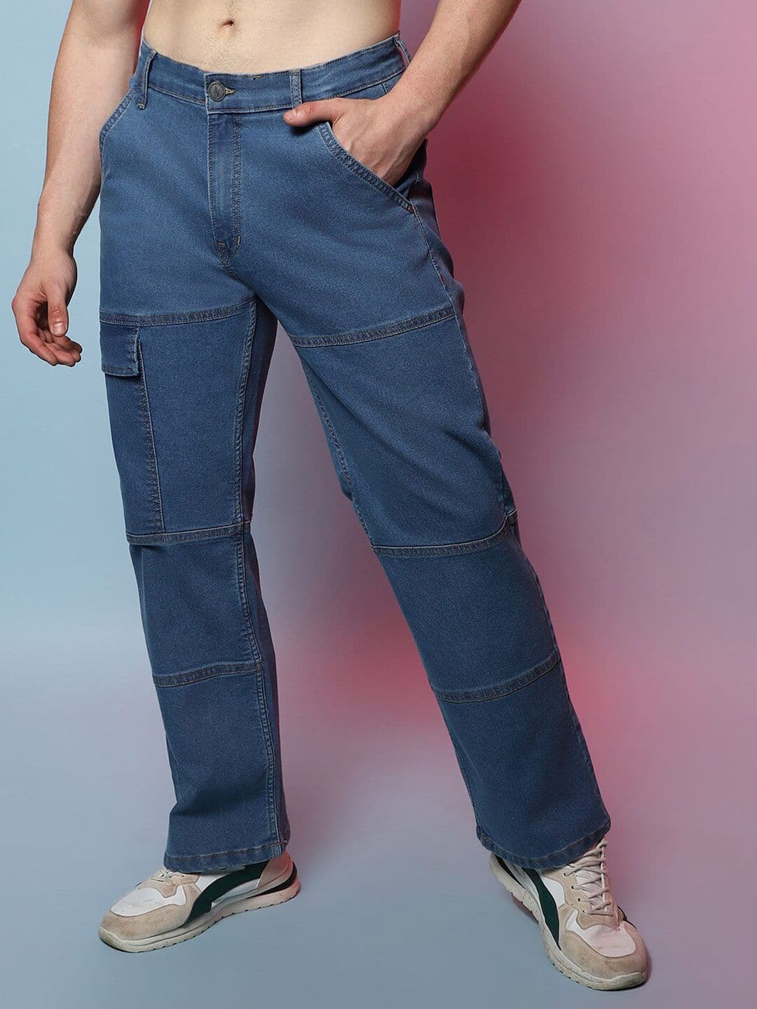 CAHOOT Men Smart Clean Look Cotton Cargo Jeans - view 1