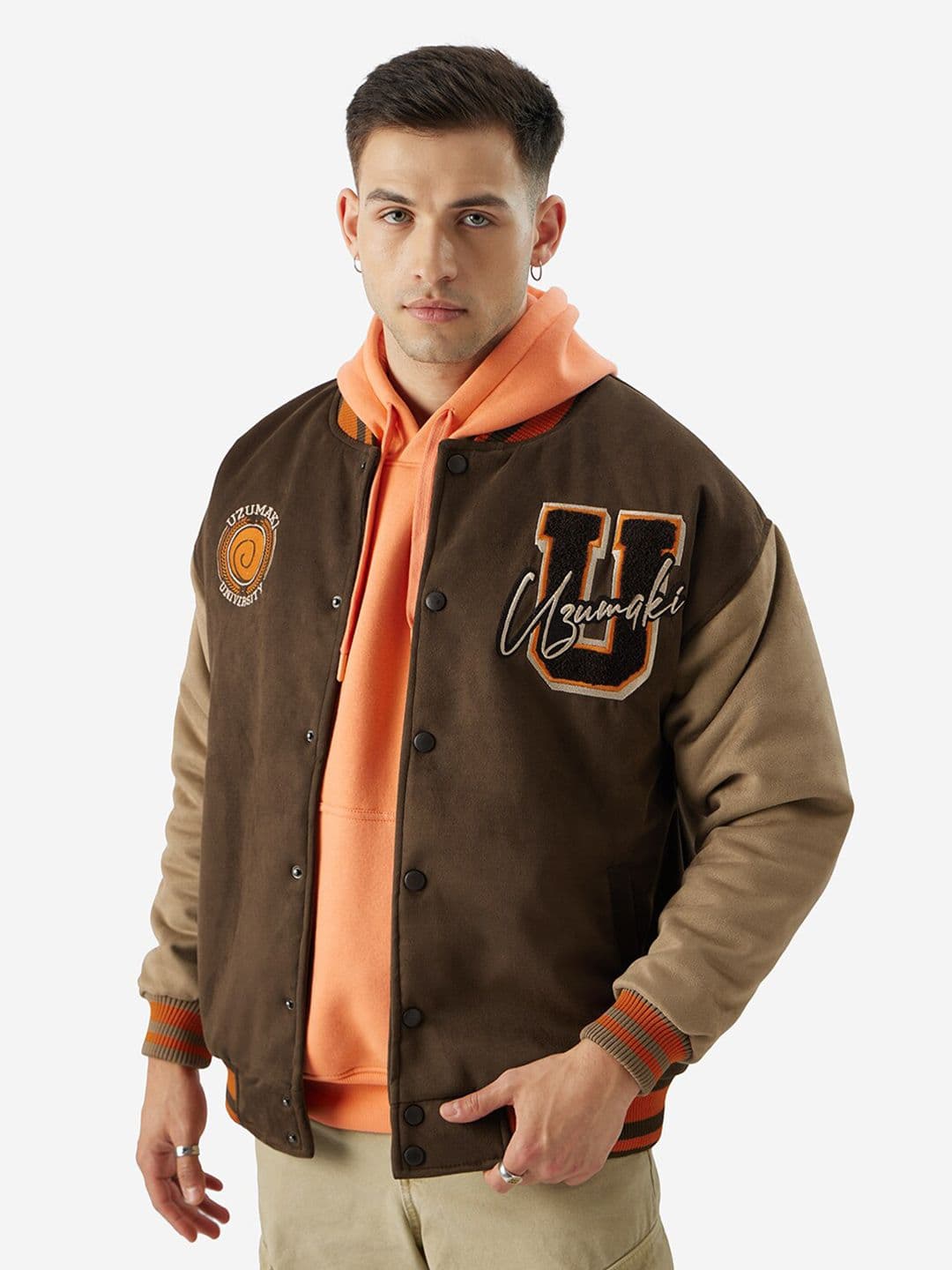 The Souled Store Men Oversized Naruto Burgundy Jackets - view 1