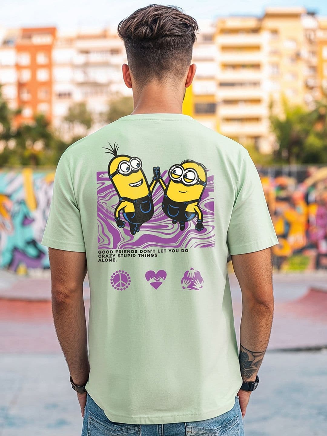 Bewakoof Best Buds Graphic Printed Cotton T-shirt - view 1