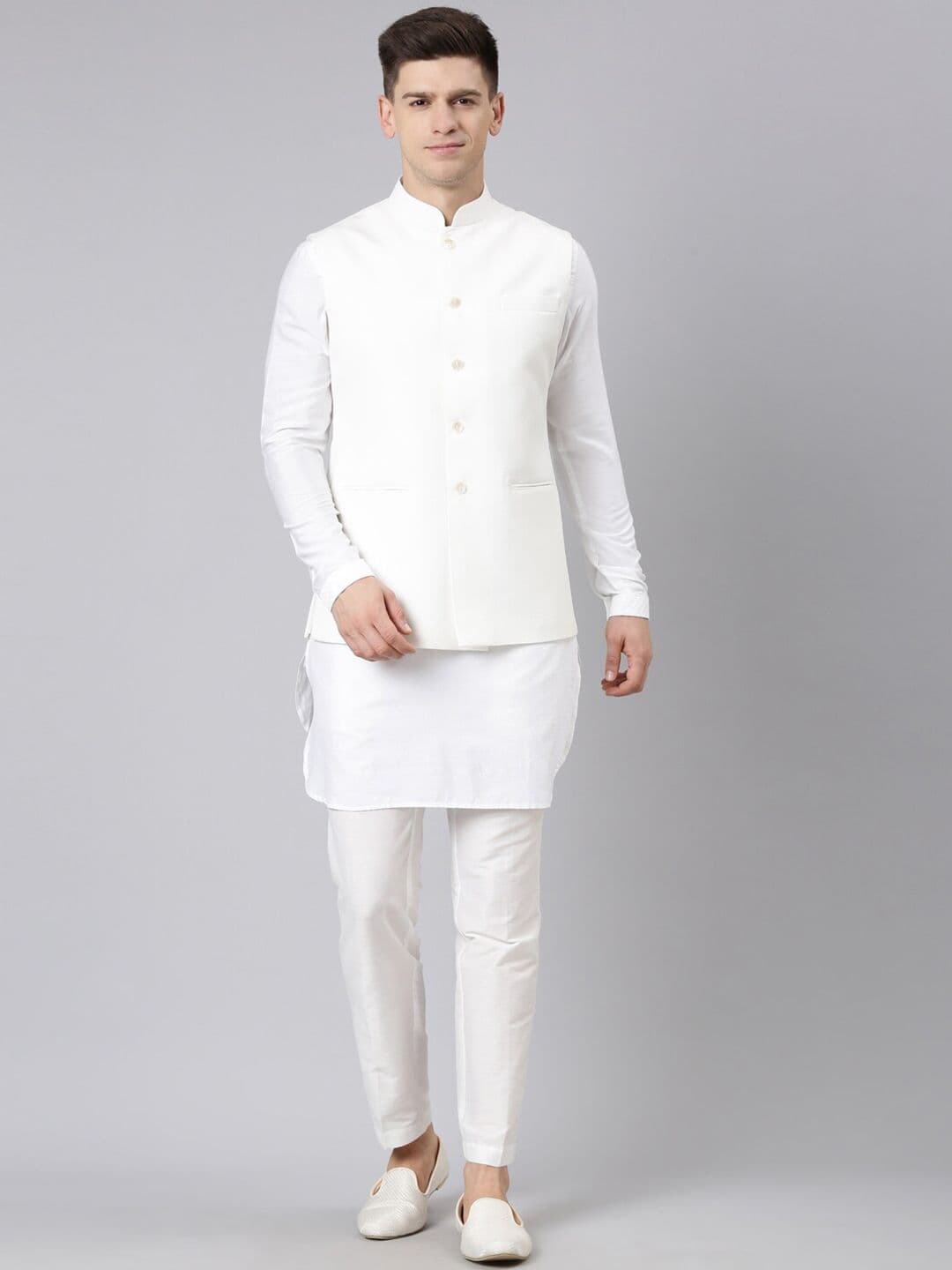 TheEthnic.Co Mandarin Collar Nehru Jacket - view 1