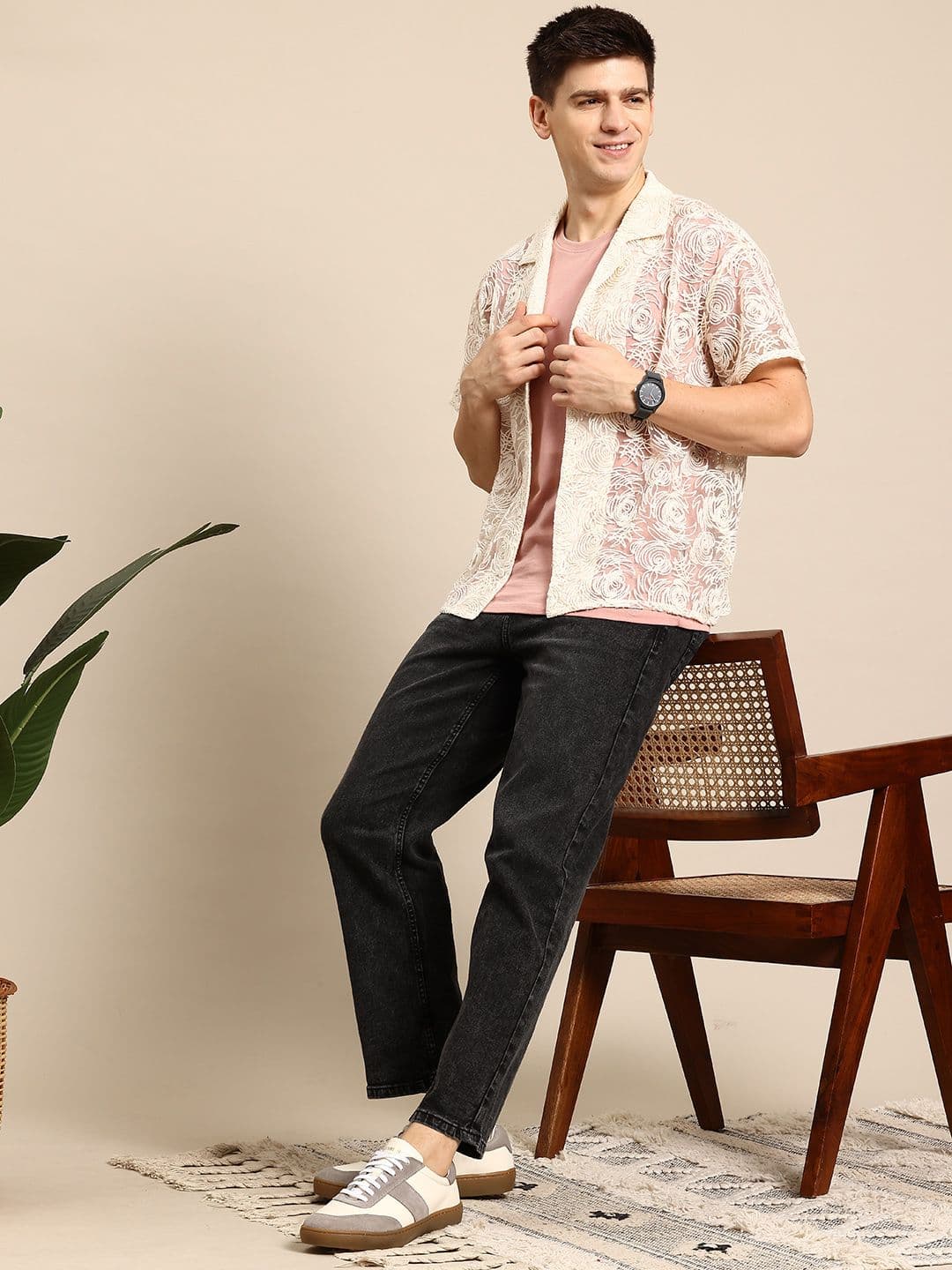 Mast & Harbour Men Straight Fit Light Fade Stretchable Jeans - view 1