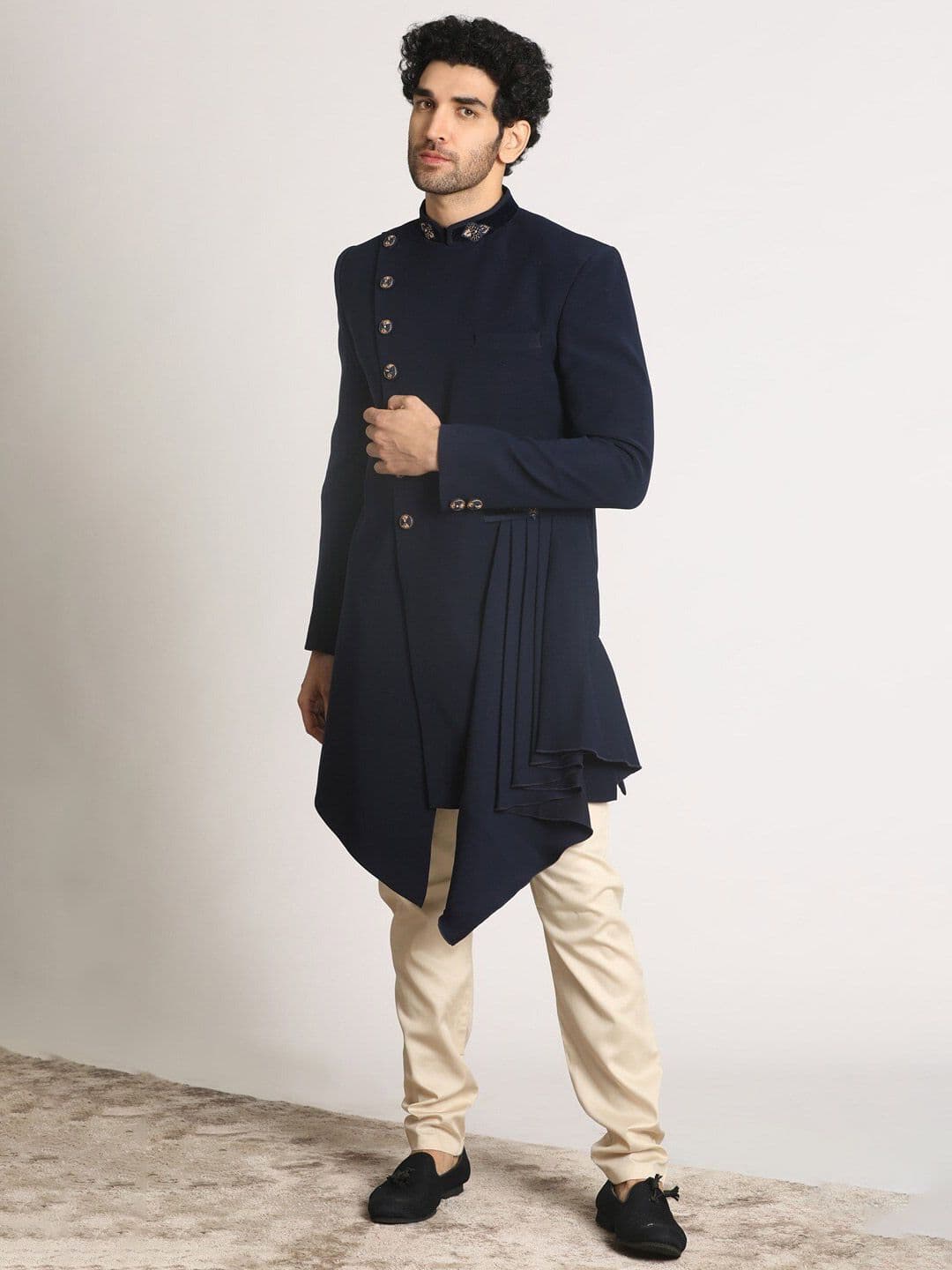 Manyavar Self Design Sherwani Set - view 1