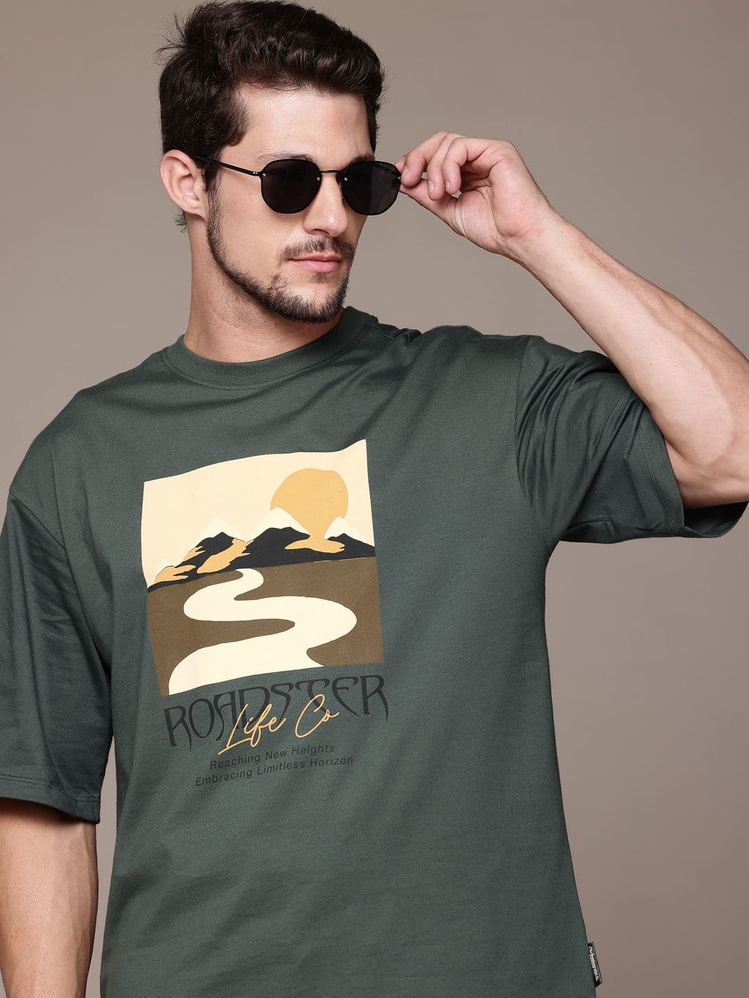 The Roadster Lifestyle Co. Men Printed Relaxed Fit Pure Cotton T-shirt - view 1