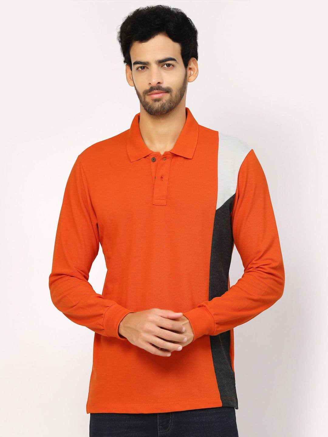 Kalt Colourblocked Polo Collar Applique T-shirt - view 1