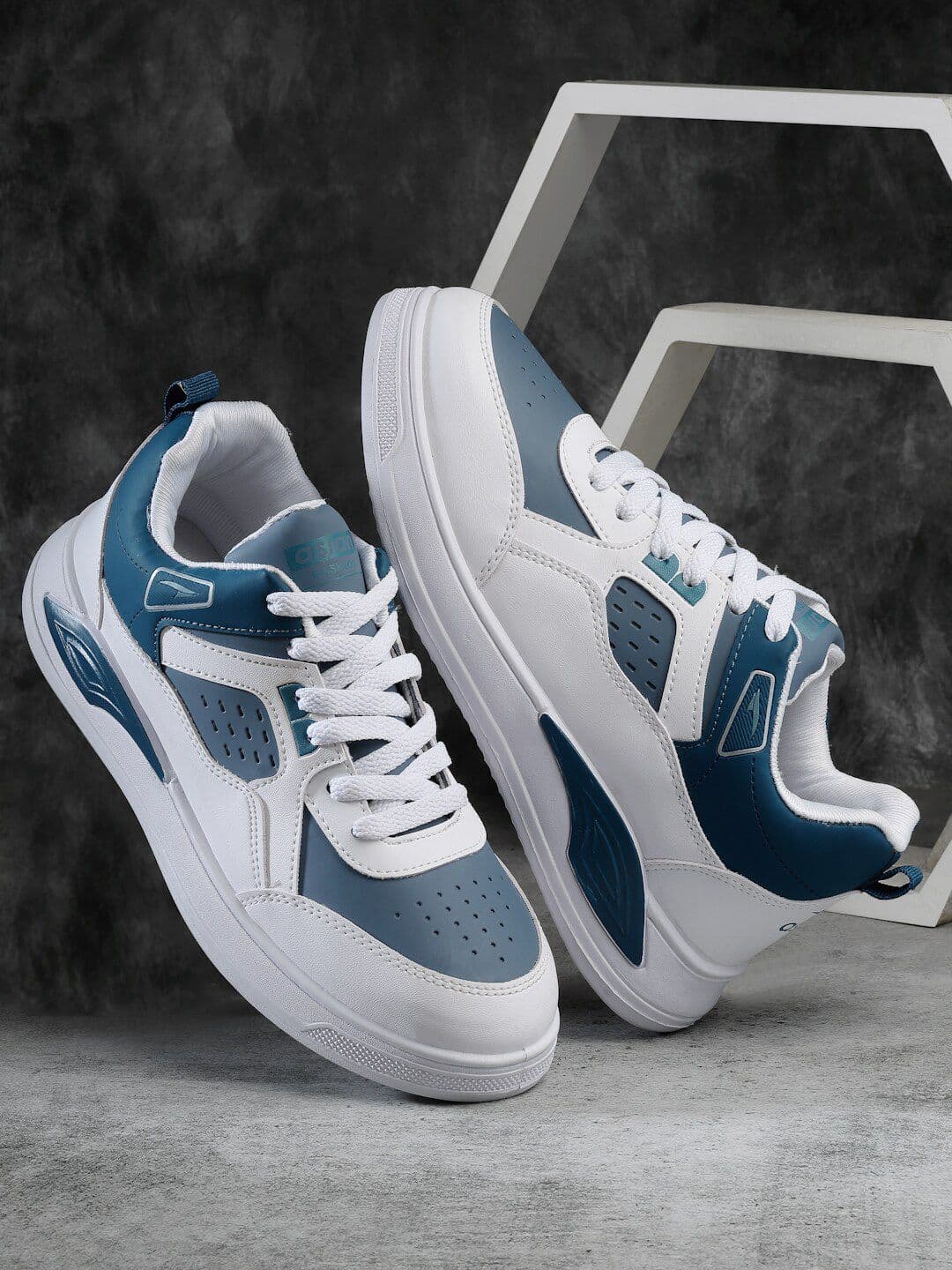 ASIAN Men White Colourblocked Memory Foam Insole Sneakers - view 1