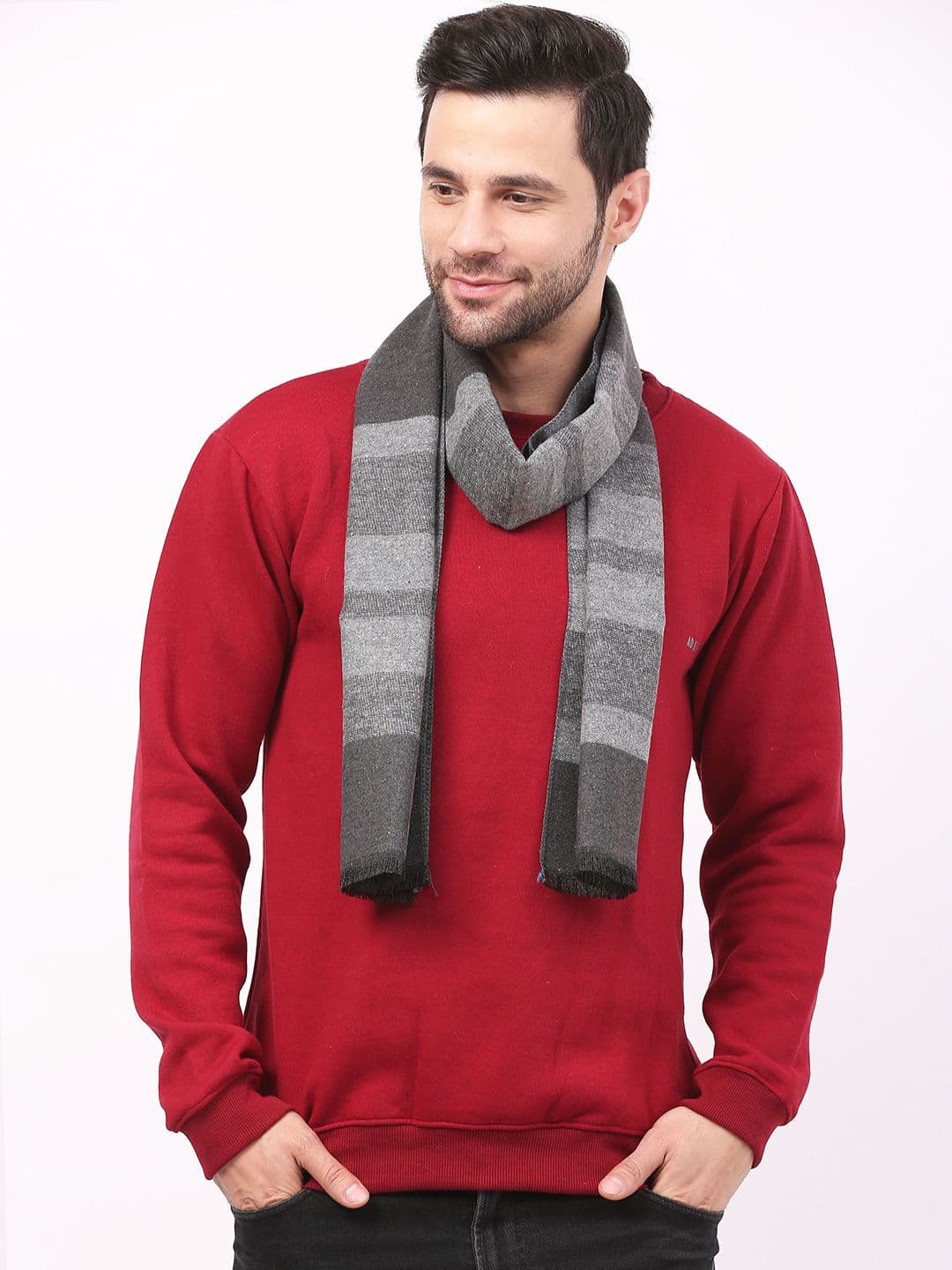 Calvadoss Self-Designed Fringed Border Muffler - view 1