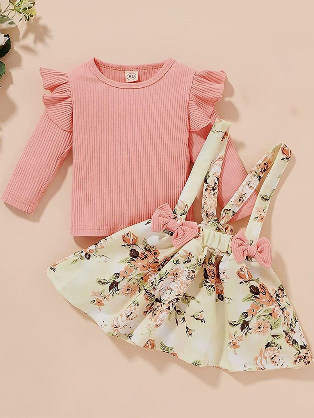 BAESD Girls Floral Printed Dungaree With Top - view 1