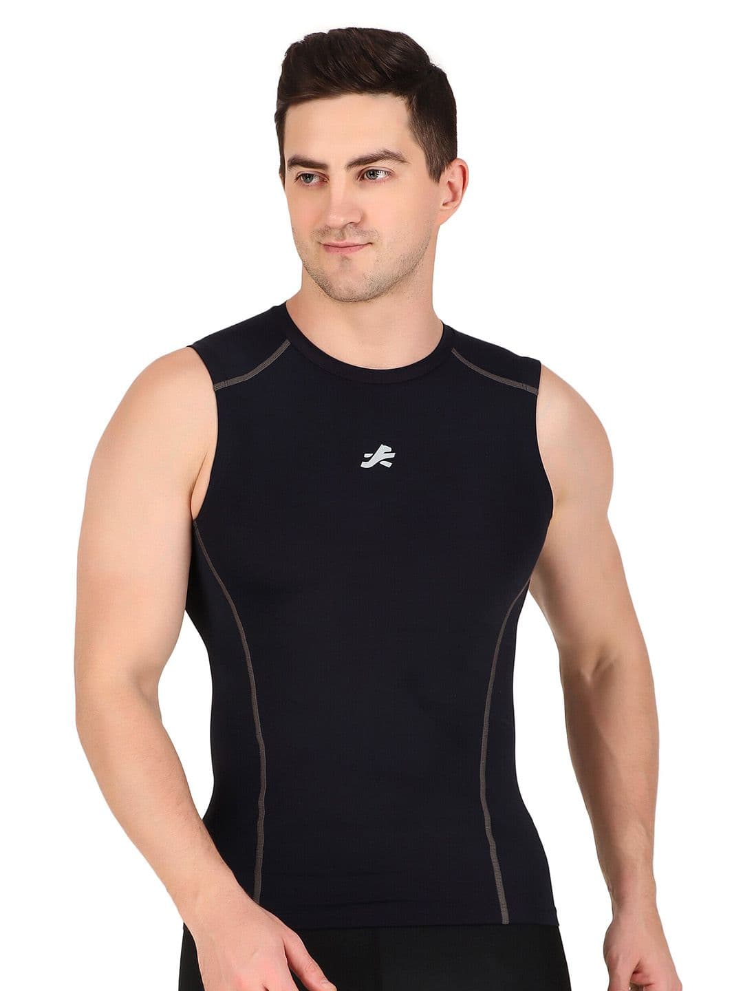 REDESIGN Round neck Sleeveless Compression T-shirt - view 1
