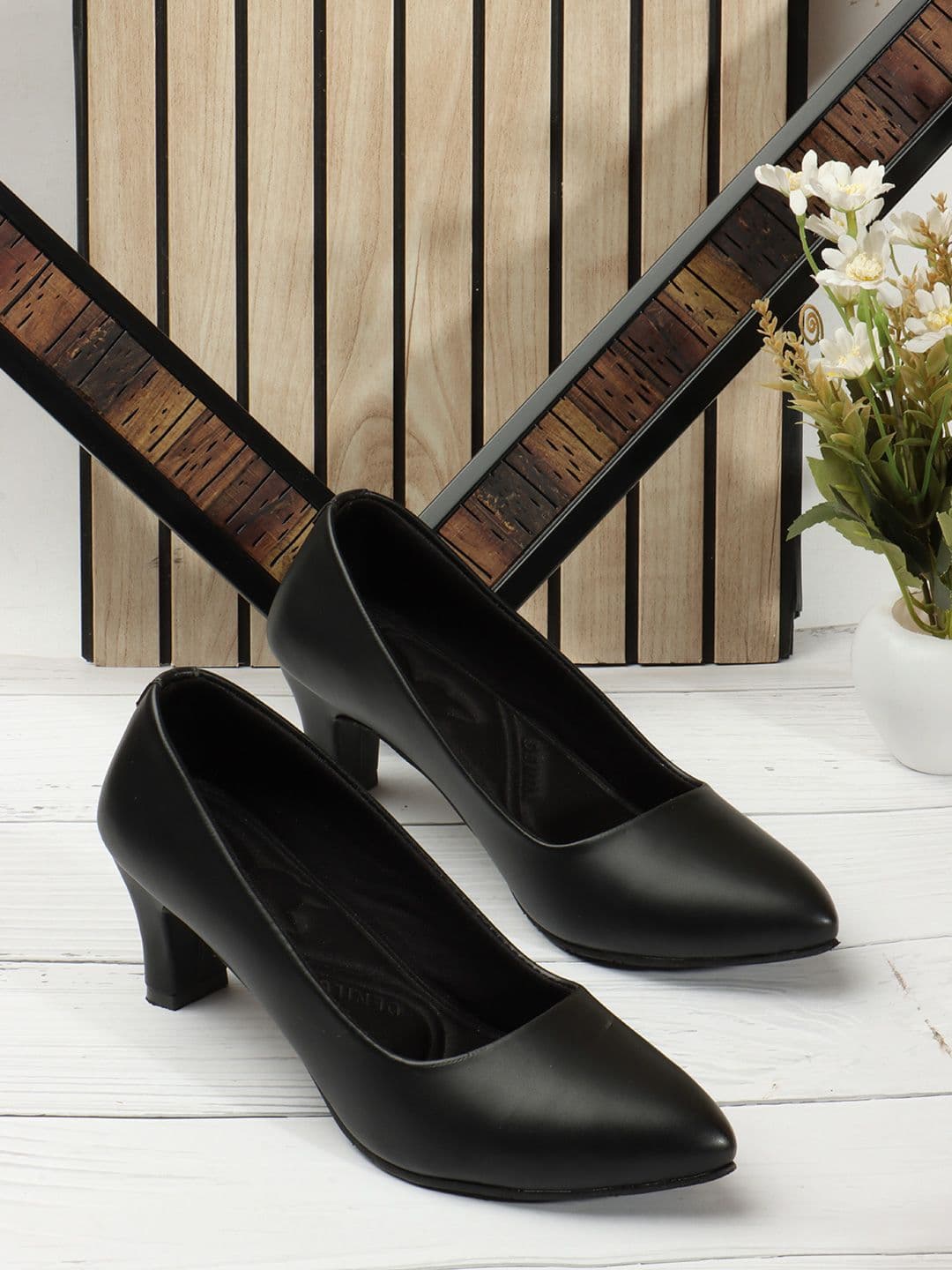 Denill Pointed Toe Kitten Heeled Pumps - view 1