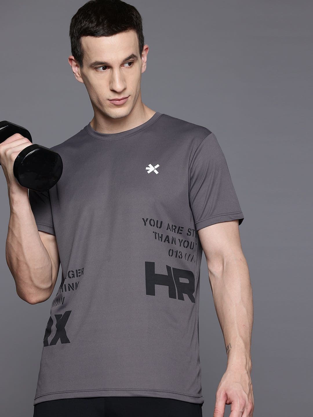 HRX by Hrithik Roshan Printed Rapid-Dry Training T-shirt - view 1