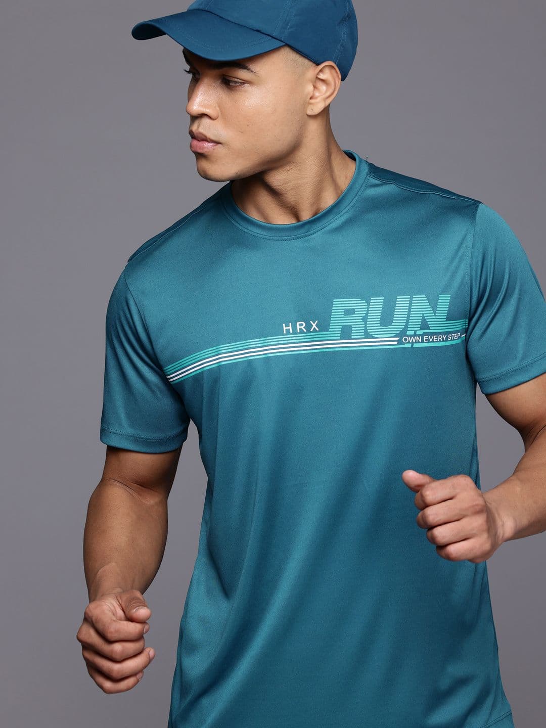 HRX by Hrithik Roshan Rapid-Dry Printed Running T-shirt - view 1