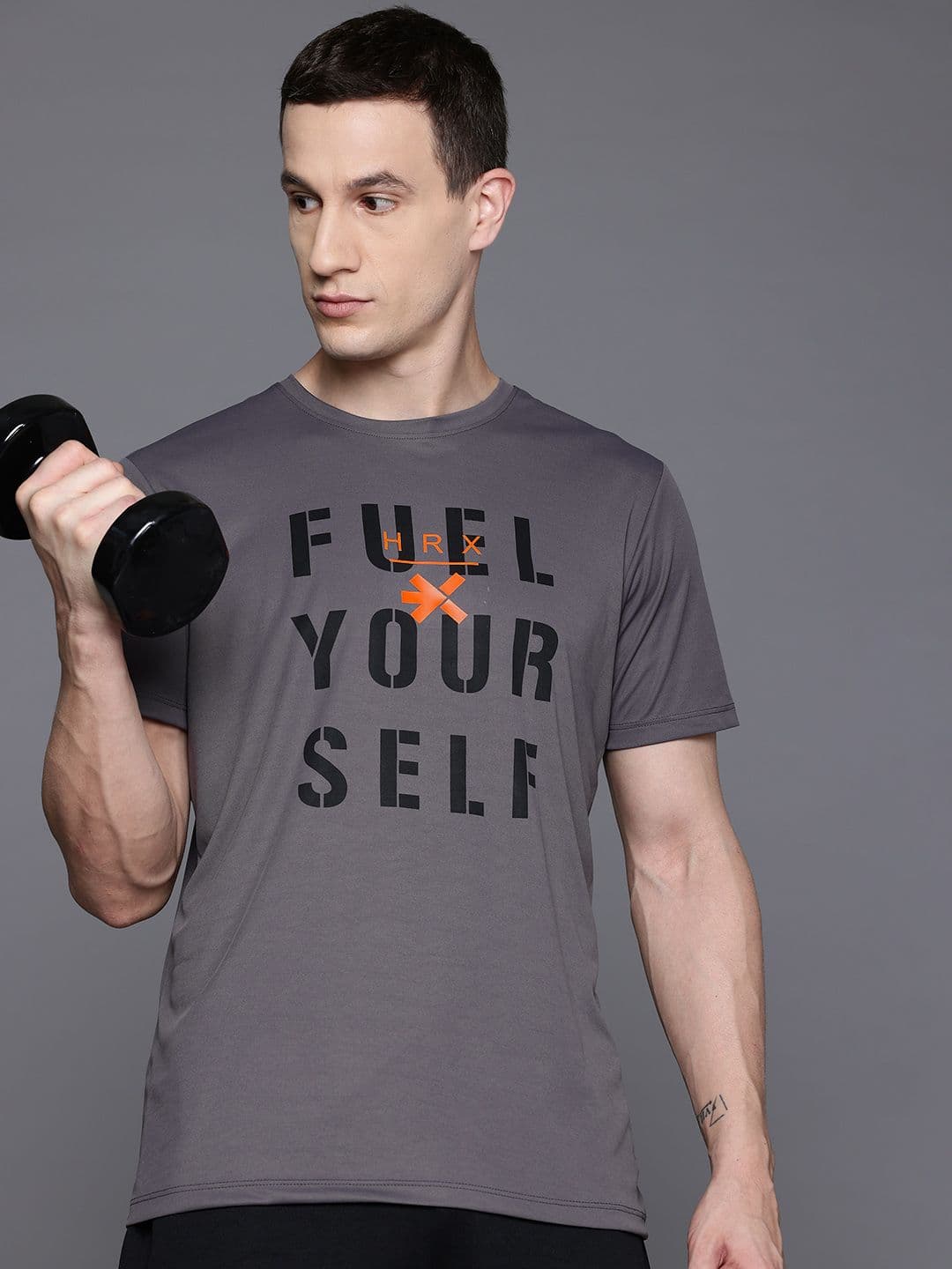 HRX by Hrithik Roshan Printed Rapid-Dry Training T-shirt - view 1
