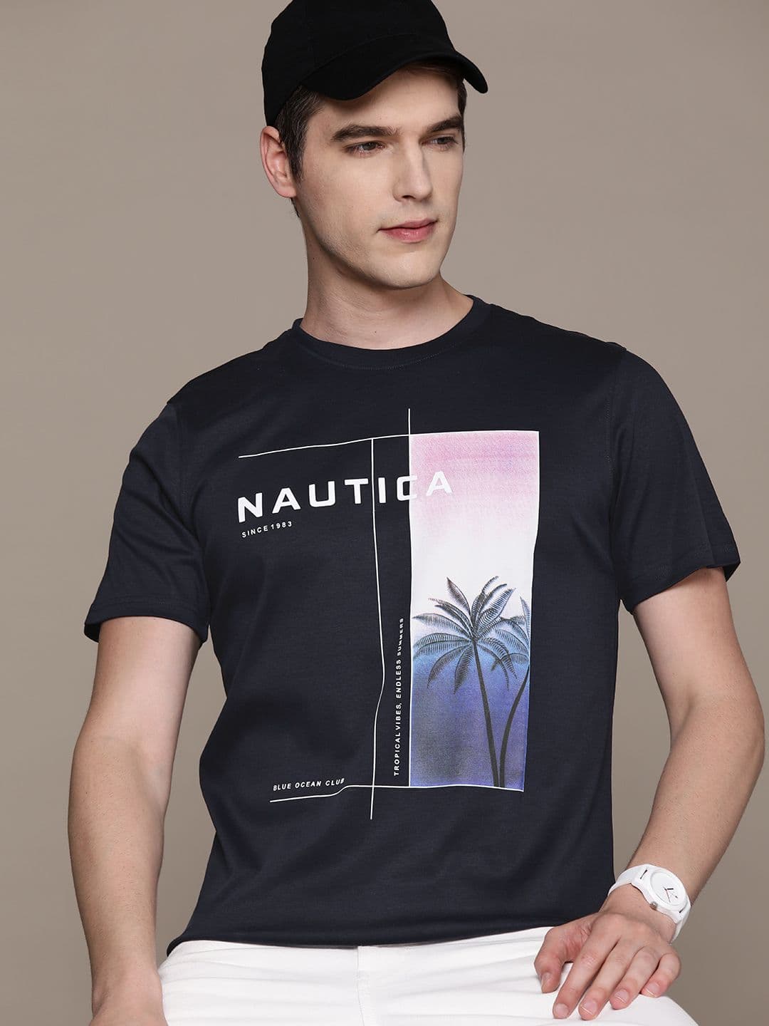 Nautica Printed Pure Cotton T-shirt - view 1