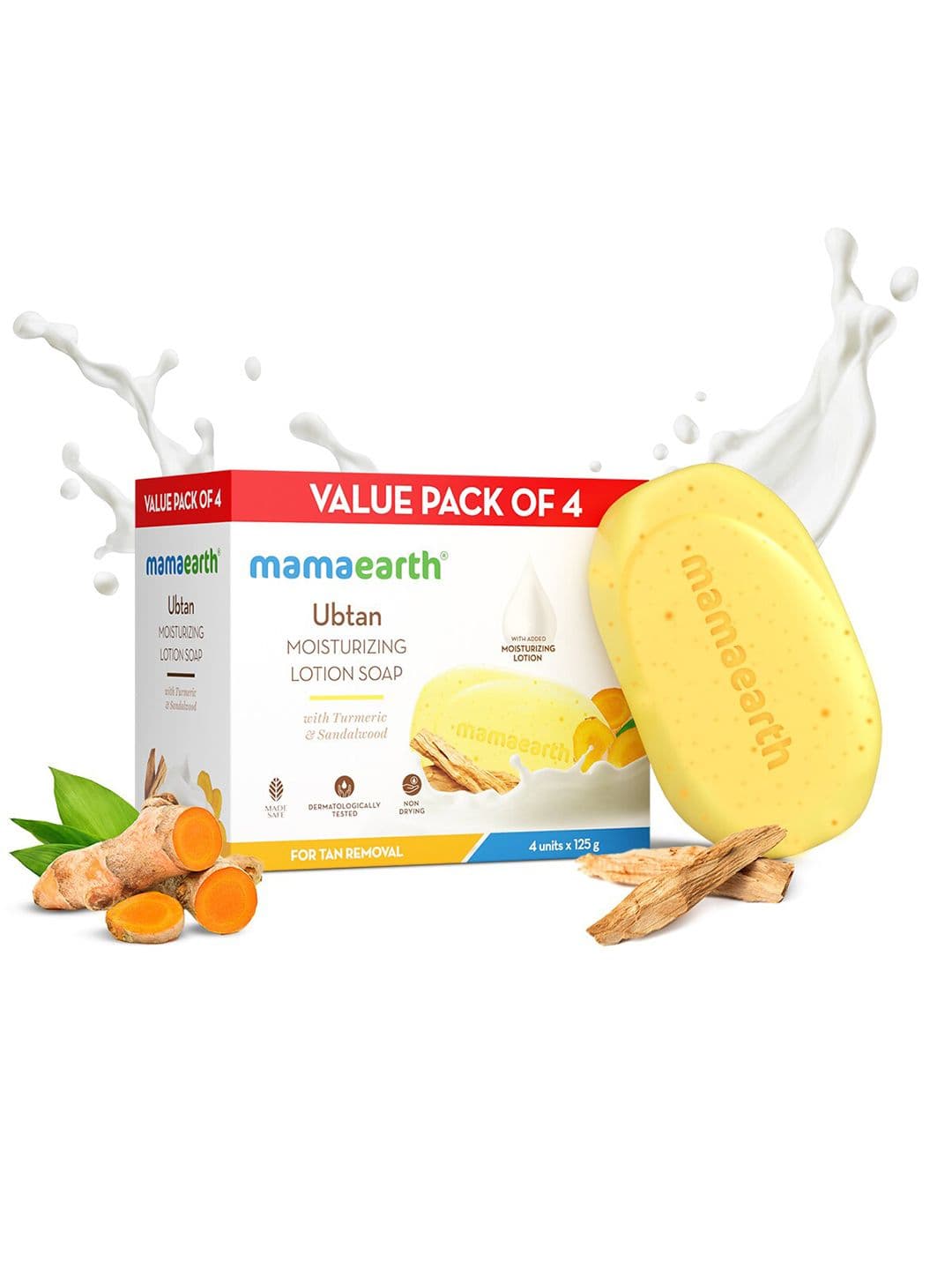 Mamaearth Set Of 4 Ubtan Moisturizing Lotion Soap For Tan Removal - 125g Each - view 1
