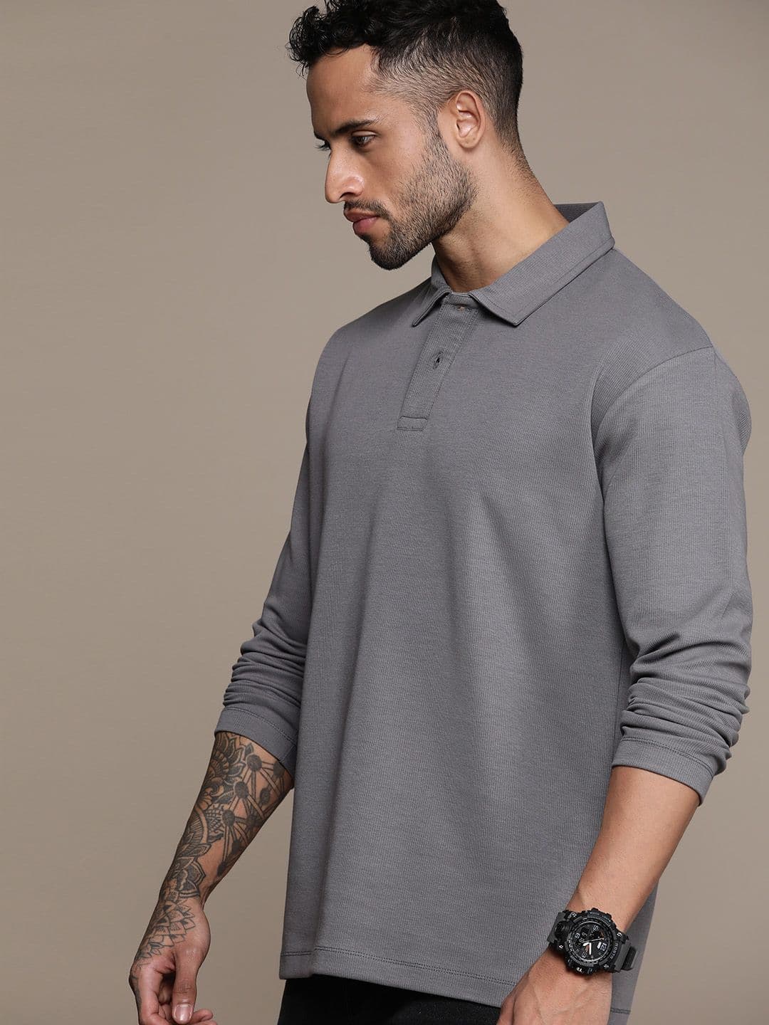 Roadster Men Solid Polo Collar Relaxed Fit T-shirt - view 1