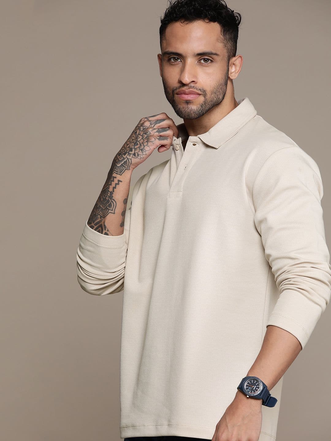 Roadster Men Solid Polo Collar Relaxed Fit T-shirt - view 1