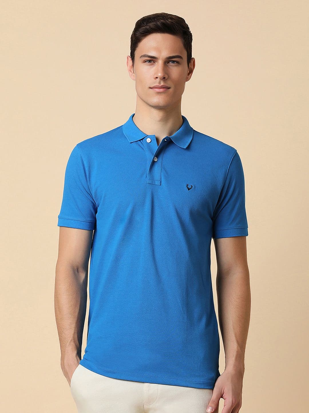 Allen Solly Men Blue Polo Collar Applique T-shirt - view 1
