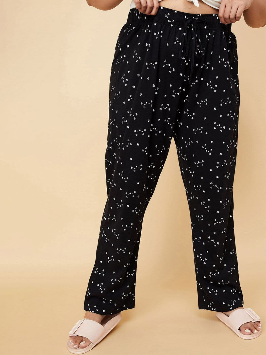max Women High-Rise Printed Pure Cotton Lounge Pants - view 1