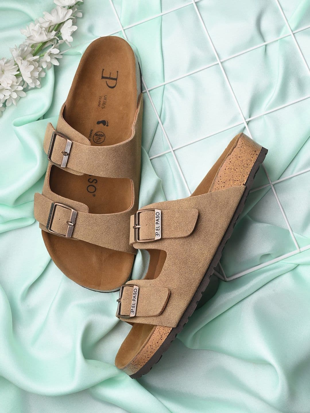 El Paso Buckles Open Toe Flats - view 1