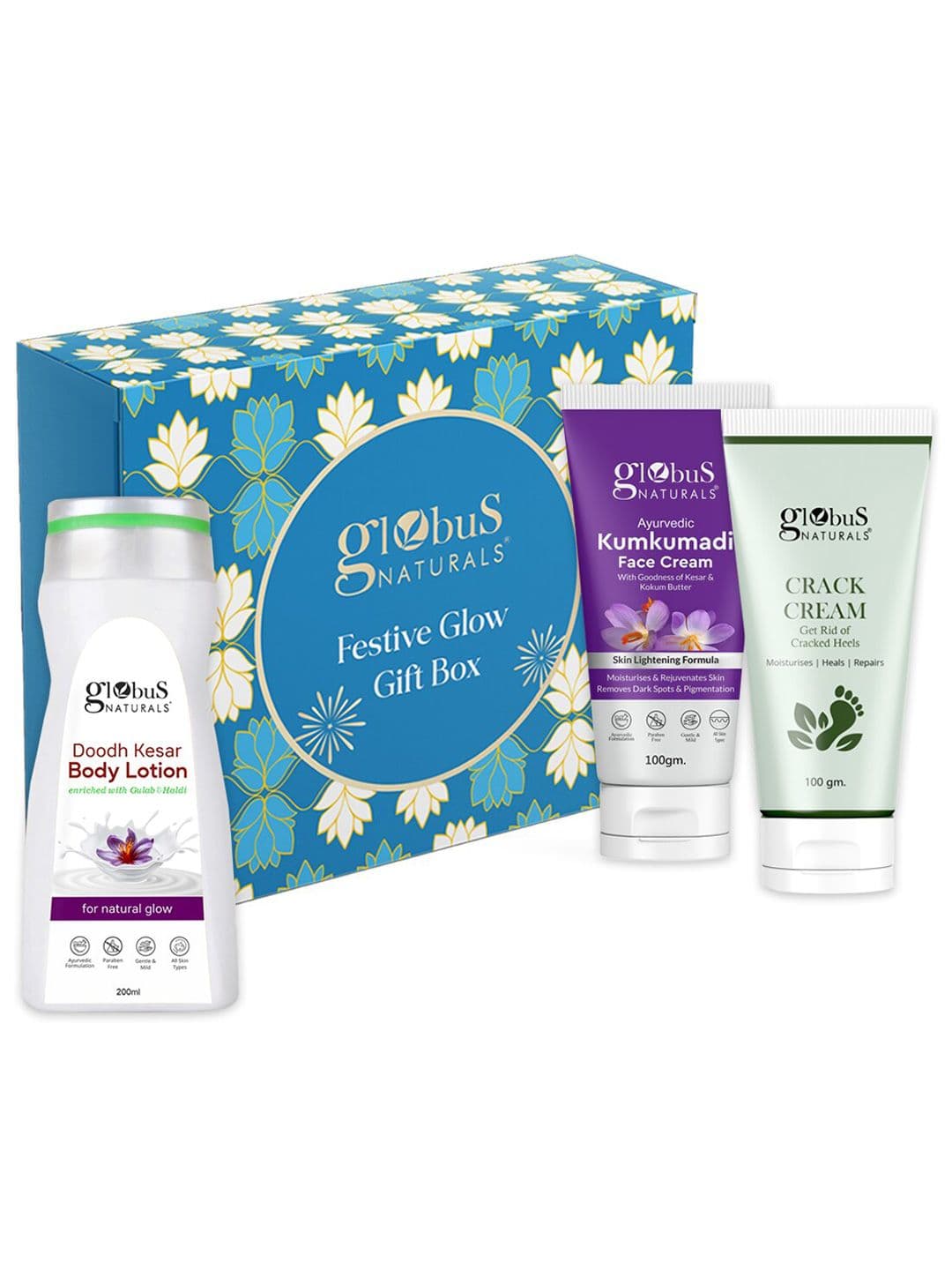 Globus naturals 3-Pcs Body Lotion-Crack Cream & Face Cream Gift Set - view 1