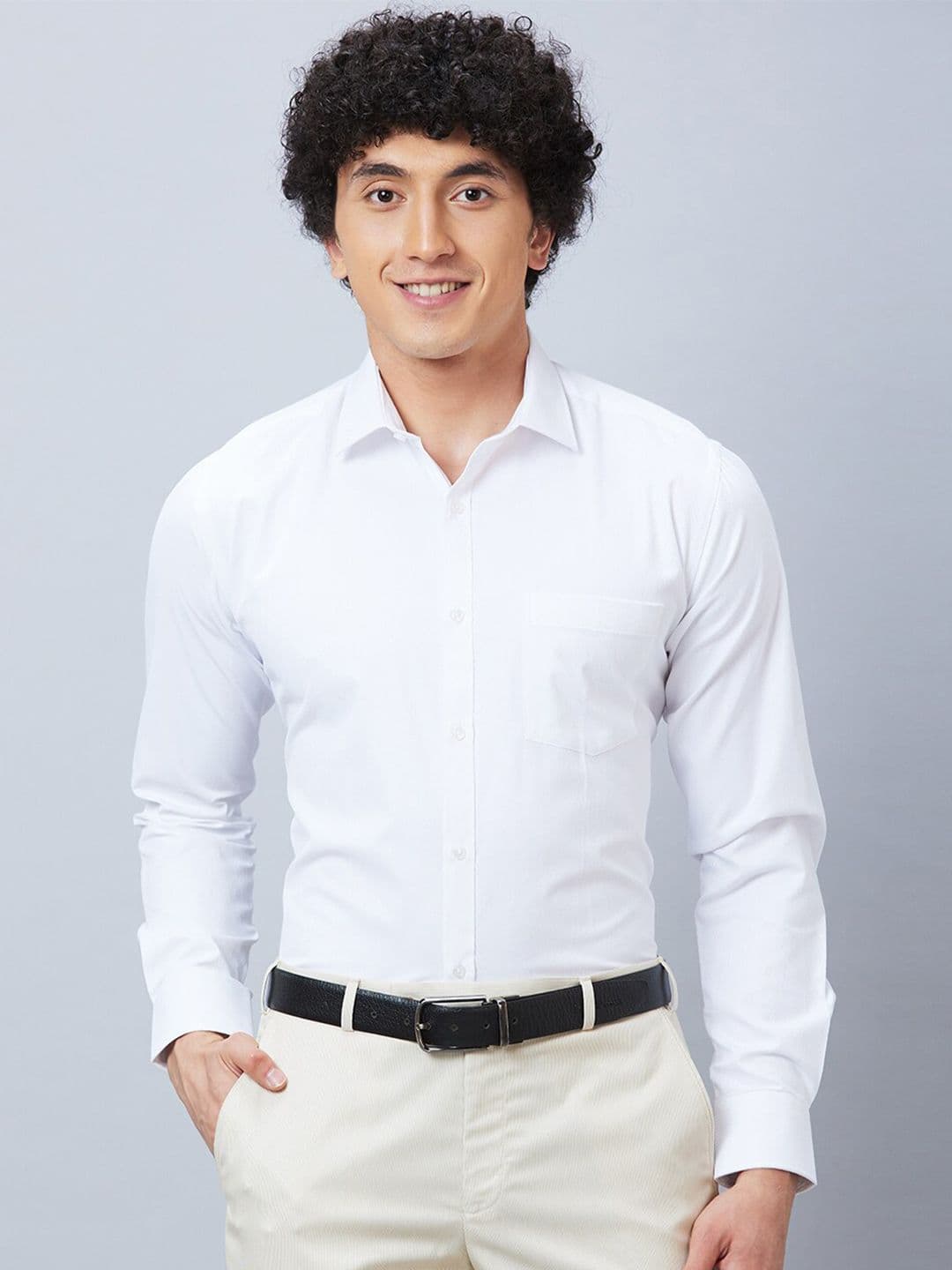 Park Avenue Cotton Spread Collar Slim Fit Straight Formal Shirt - view 1
