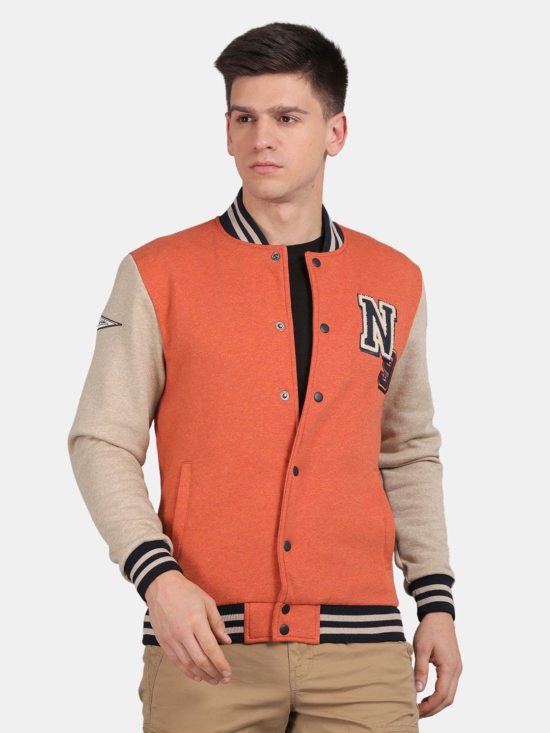 t-base Mock Collar Varsity Jacket - view 1