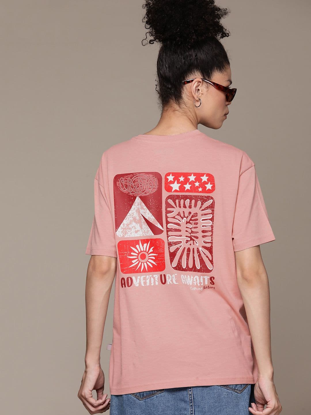 The Roadster Lifestyle Co. Women Printed Pure Cotton Oversized T-shirt - view 1