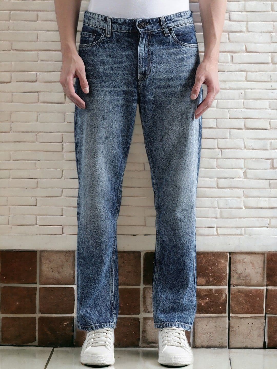 Bene Kleed Men Blue heavy washed Relaxed Fit Jeans - view 1