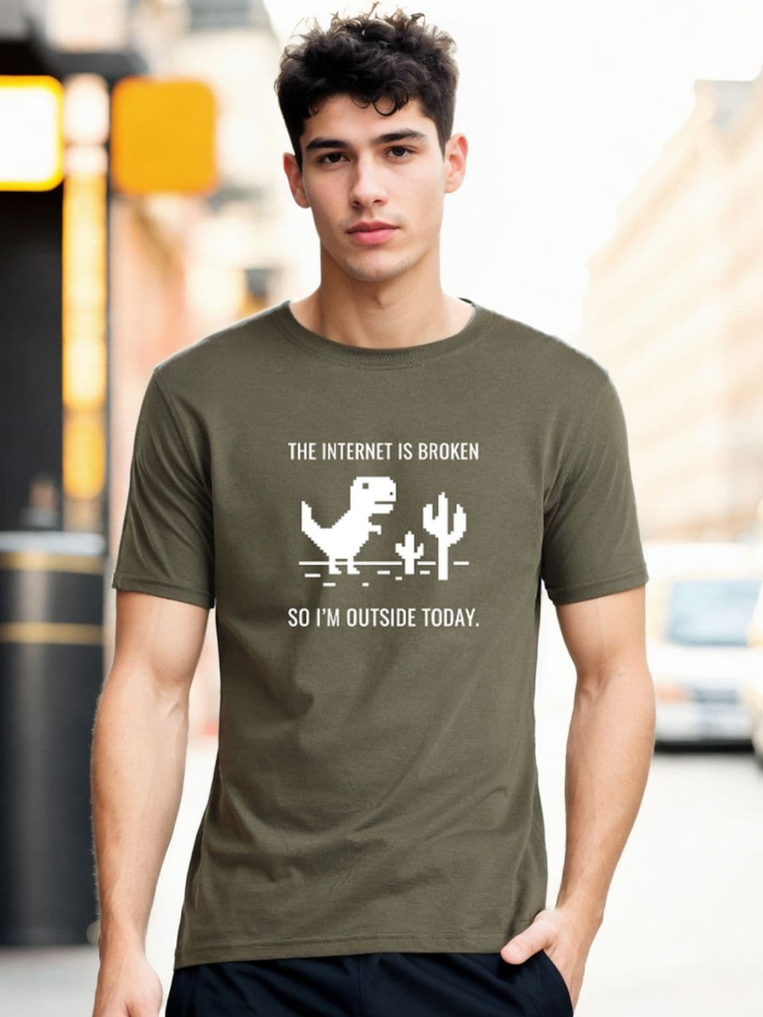NOBERO Typography Printed Pure Cotton T-shirt - view 1