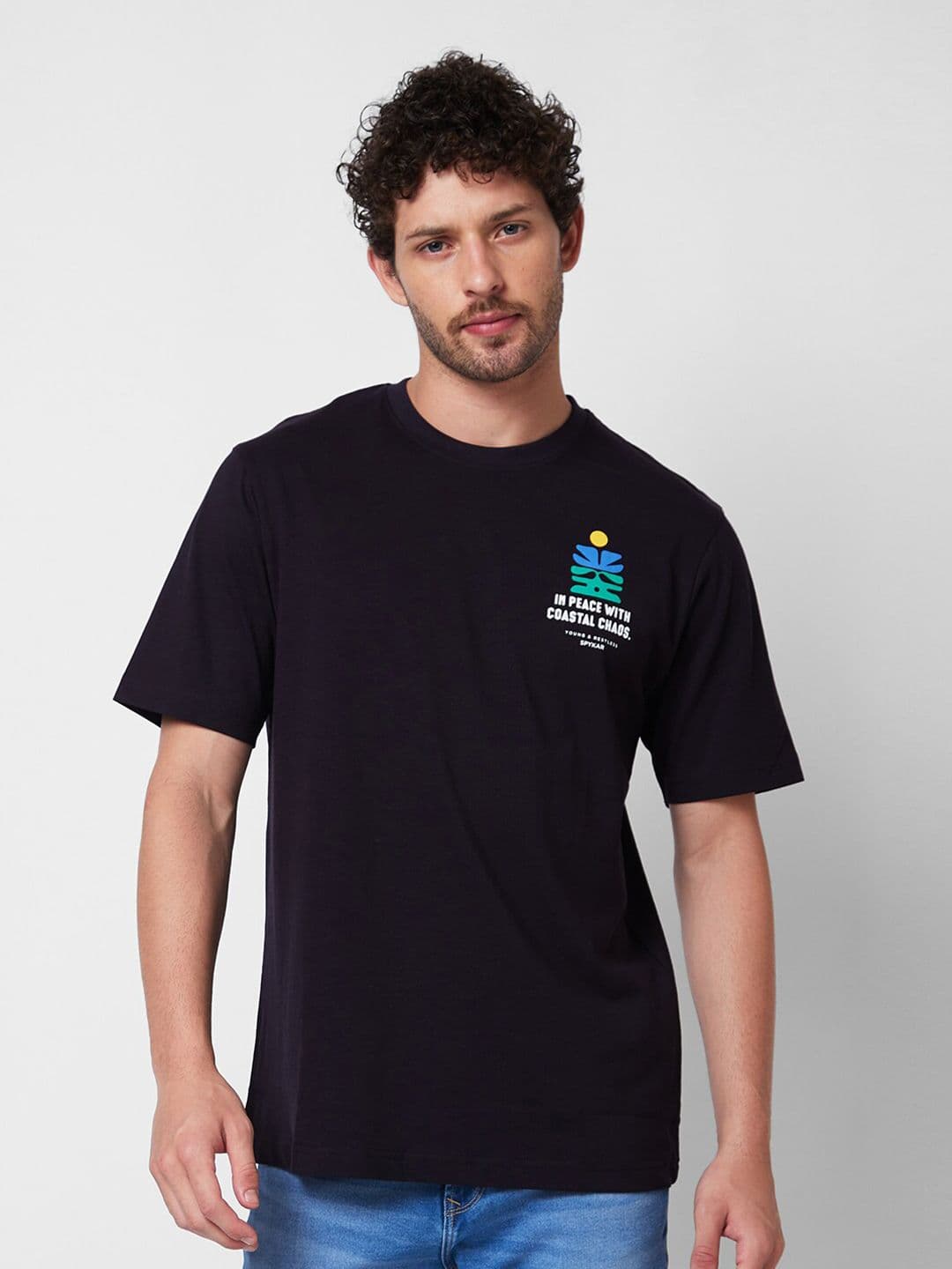 SPYKAR Typography Printed Round Neck Cotton Tshirt - view 1