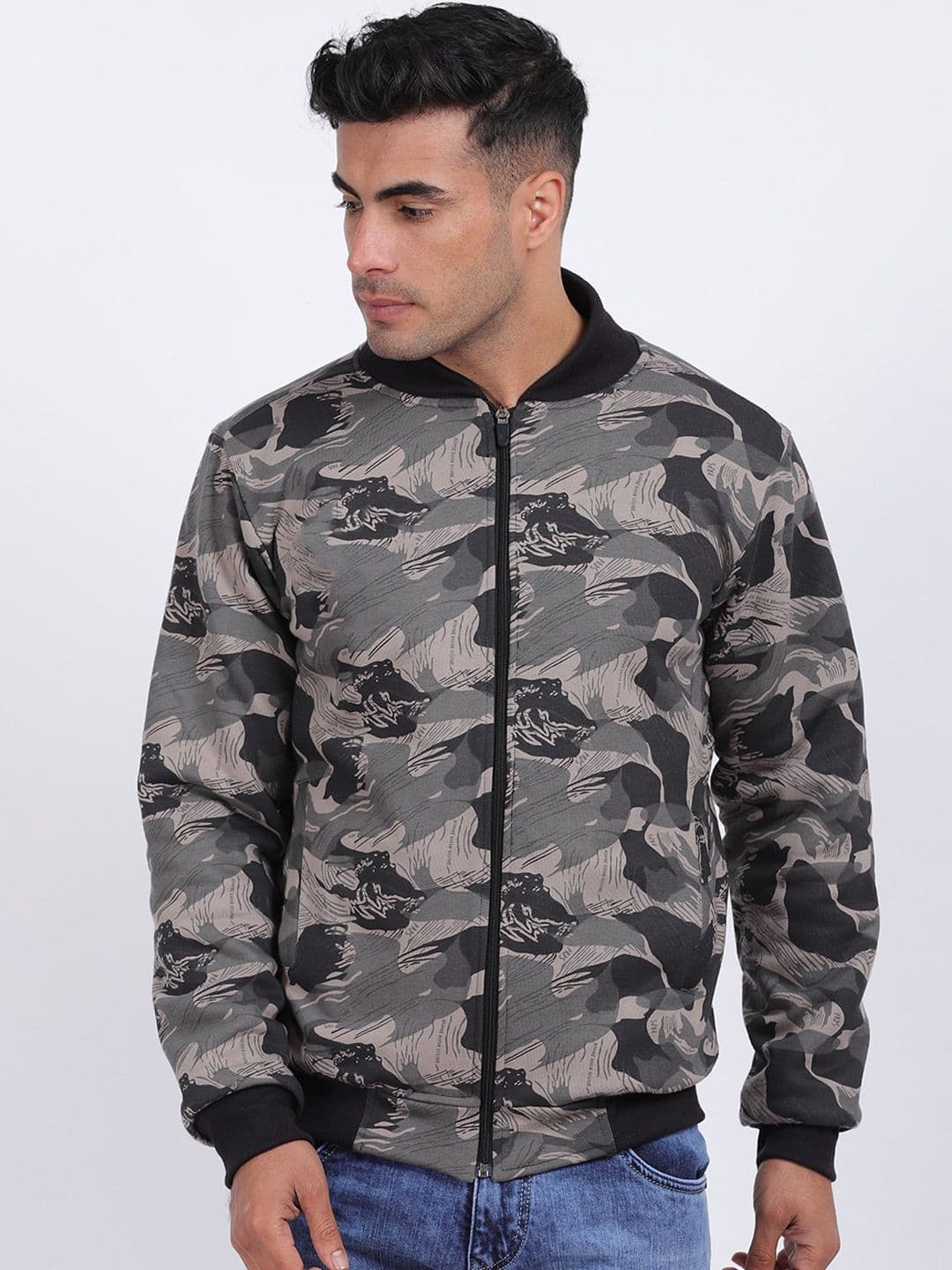 BAESD Storm-Fit Camouflage Printed Windcheater Water Resistant Cotton Bomber Jacket - view 1