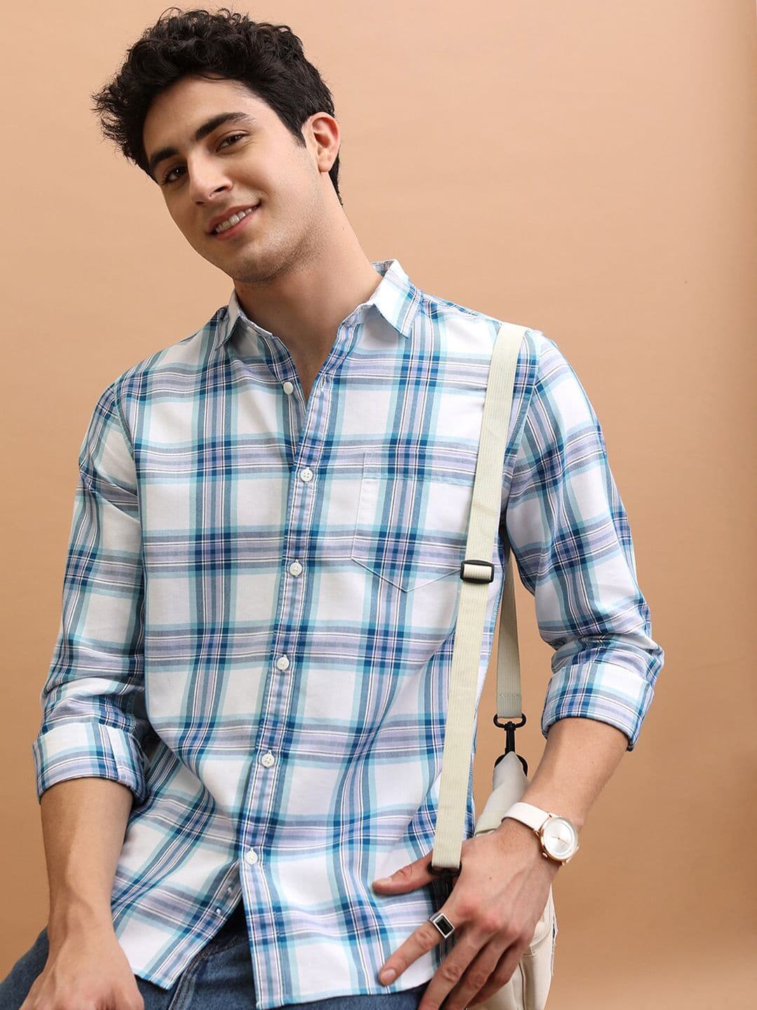Highlander Men Reg Collar Full Sleeve Checked Slim FIt Shirt - view 1